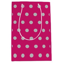 Sac cadeau Pointe Polka (Rose et Gris Chaud)