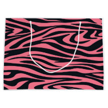 Sac cadeau Poster de animal rose et noir Zebra