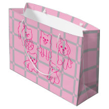 Sac cadeau pour amoureux de chiots à motif rose es