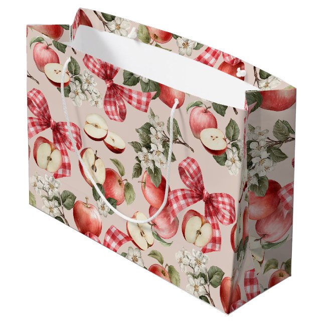 Sac cadeau pour Baby shower Apple & En vichy Bow (Dos Angle)