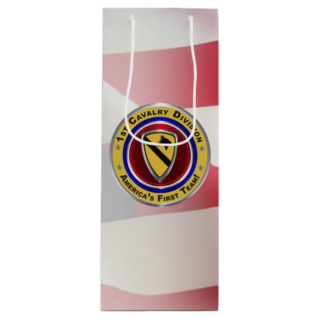 Sac Cadeau Pour Bouteille 1re division de cavalerie "Première équipe" (Devant)