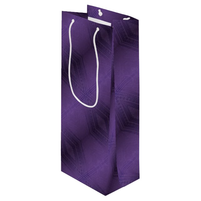Sac Cadeau Pour Bouteille Acceptation | Motif Boho violet écectique (Devant Angle)