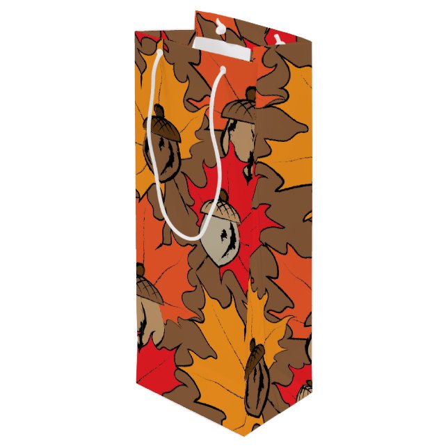 Sac Cadeau Pour Bouteille Acorns et feuille V (Dos Angle)