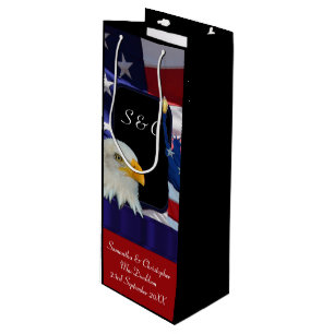 Sac Cadeau Pour Bouteille Aigle et drapeau américains patriotiques