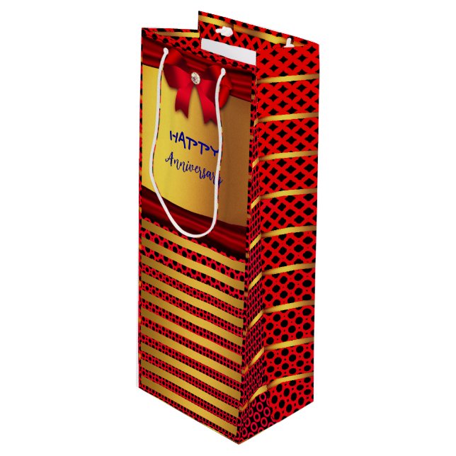 Sac Cadeau Pour Bouteille Anniversaire, Anniversaire et plus (Devant Angle)