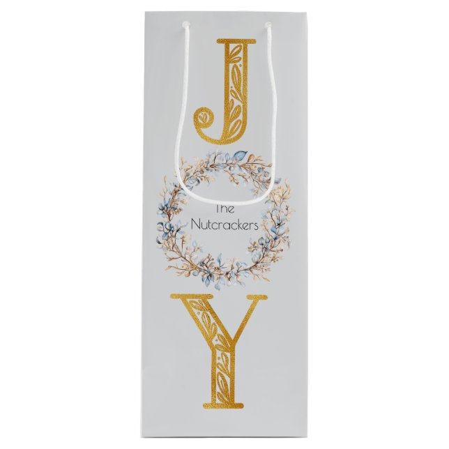 Sac Cadeau Pour Bouteille Aquarelle Wreath Nutcracker Noël (Devant)