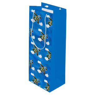 Sac Cadeau Pour Bouteille Army Jet "Art by Kids"