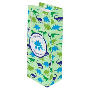 Sac Cadeau Pour Bouteille Baby shower Dinosaur