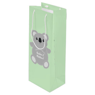 Sac Cadeau Pour Bouteille Baby shower Ours de Koala