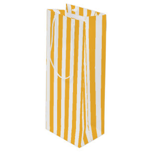 Sac Cadeau Pour Bouteille Bandes de bonbons jaune et blanc ensoleillé