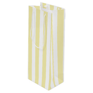 Sac Cadeau Pour Bouteille Bandes de bonbons jaunes et blancs