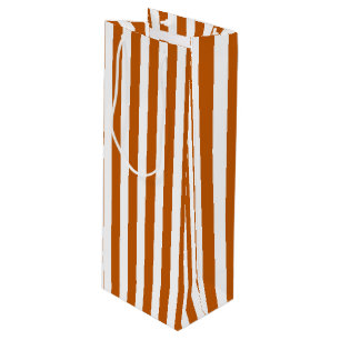Sac Cadeau Pour Bouteille Bandes de bonbons orange et blanc brûlés