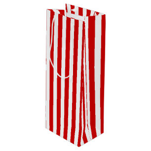Sac Cadeau Pour Bouteille Bandes de bonbons rouges et blancs