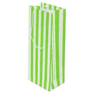 Sac Cadeau Pour Bouteille Bandes de bonbons vert et blanc de chaux