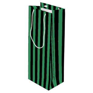 Sac Cadeau Pour Bouteille Bandes de bonbons vert et noir