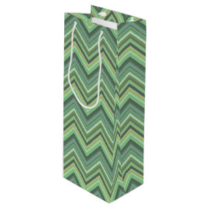 Sac Cadeau Pour Bouteille Bandes de zigzag vert olive