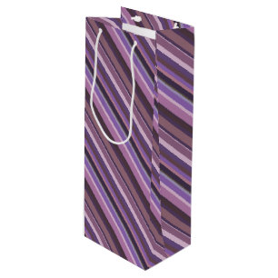 Sac Cadeau Pour Bouteille Bandes diagonales mauves