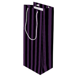 Sac Cadeau Pour Bouteille Bandes violettes foncées et noires