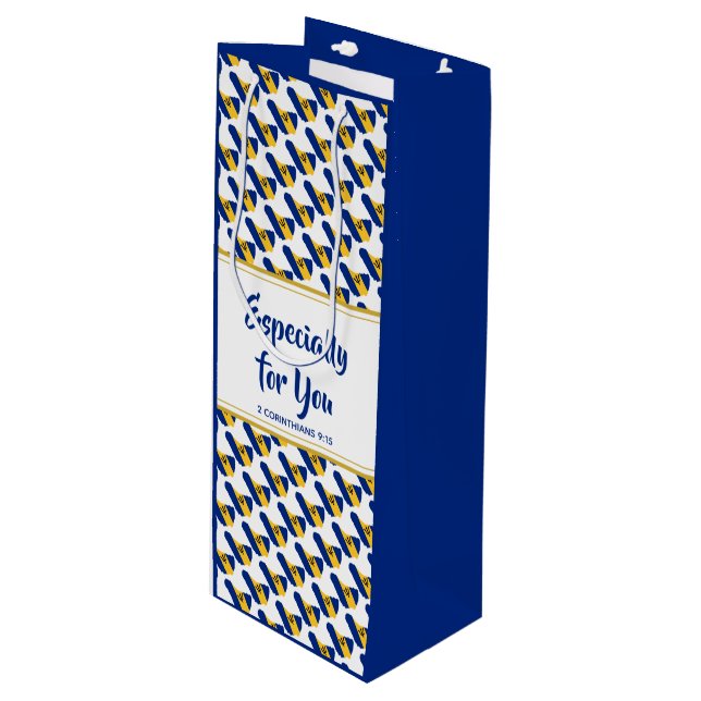 Sac Cadeau Pour Bouteille BARBADOS Christian SPÉCIALEMENT POUR VOUS Personna (Devant Angle)