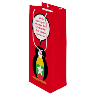 Sac Cadeau Pour Bouteille Birmanie Myanmar Manchot Ms Personnalisé 