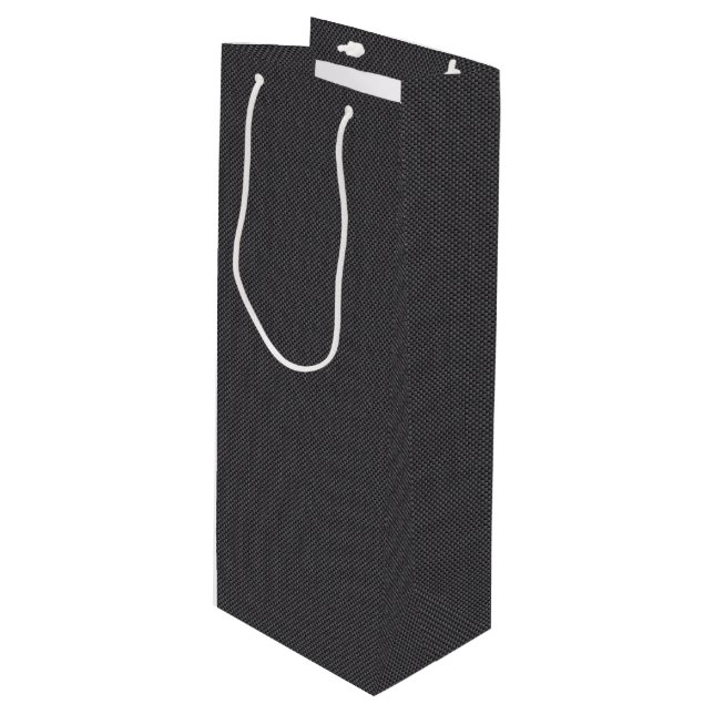 Sac Cadeau Pour Bouteille Black and Grey Carbon Fiber Polymer (Devant Angle)