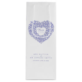 Sac Cadeau Pour Bouteille Blue tulip coeur art merci mariage faveur