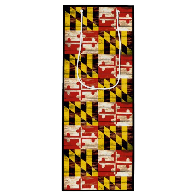 Sac Cadeau Pour Bouteille Bois cadeau du drapeau du Maryland (Devant)