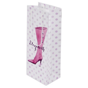 Sac Cadeau Pour Bouteille Botte de talon violet stiletto personnalisée