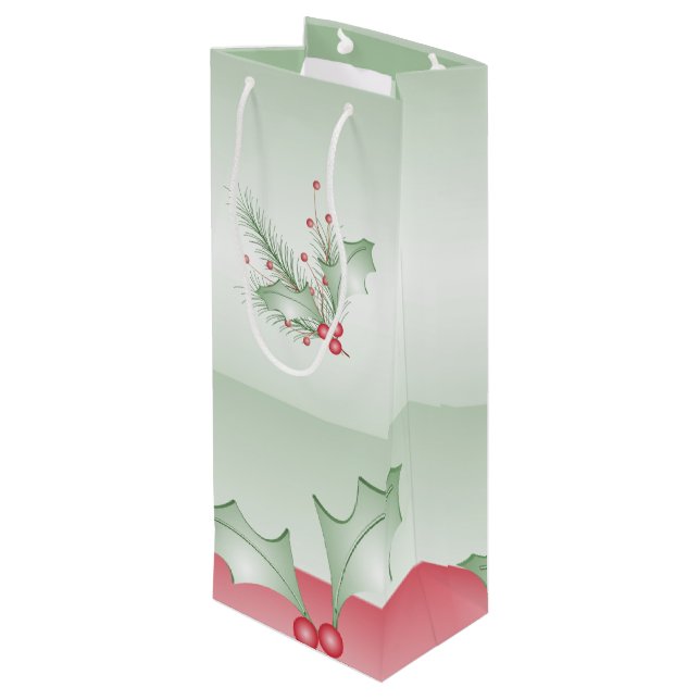 Sac Cadeau Pour Bouteille Bouges de rose verte Holly (Dos Angle)