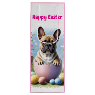 Sac Cadeau Pour Bouteille Bouledogue français Joyeuses Pâques Bouledogue Fra
