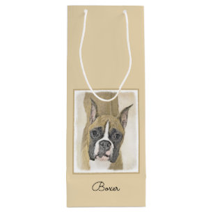Sac Cadeau Pour Bouteille Boxer Peinture - Cute Original Chien Art