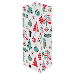 Sac Cadeau Pour Bouteille Cadeau d'hôtesses de Noël. Motif de l'arbre de vac