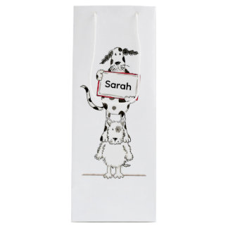 Sac Cadeau Pour Bouteille Cadeau personnalisé de chien acrobate mignon
