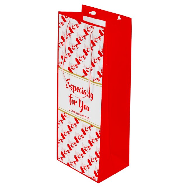 Sac Cadeau Pour Bouteille CANADA Christian Custom Wedding Party (Devant Angle)