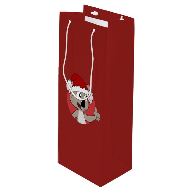 Sac Cadeau Pour Bouteille Caricature de koala de Noël (Devant Angle)