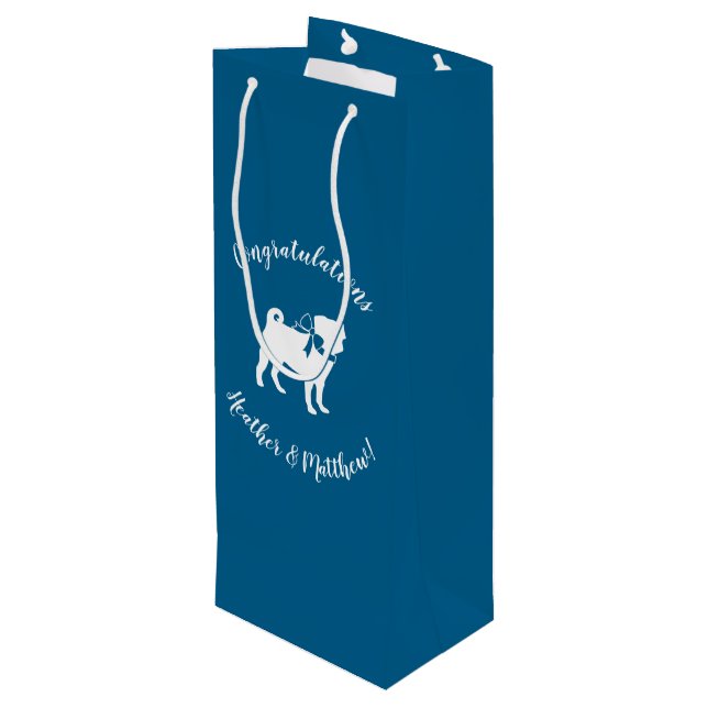 Sac Cadeau Pour Bouteille Carlin Fête Blue Thème Célébration (Dos Angle)