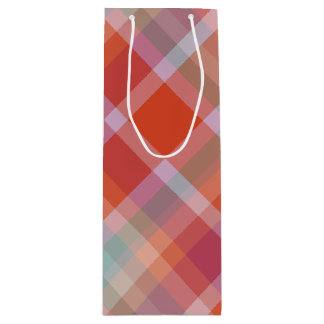 Sac Cadeau Pour Bouteille Caroube d'hiver à carreaux