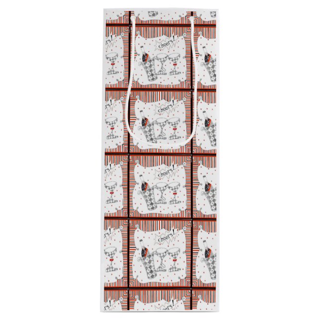 Sac Cadeau Pour Bouteille Célébration de Champagne (Devant)