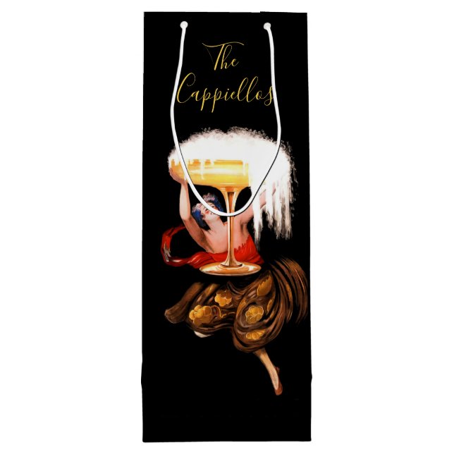 Sac Cadeau Pour Bouteille Champagne Toast  Wine Gift Bag (Dos)