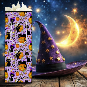 Sac Cadeau Pour Bouteille Chats noirs citrouille Halloween Candy