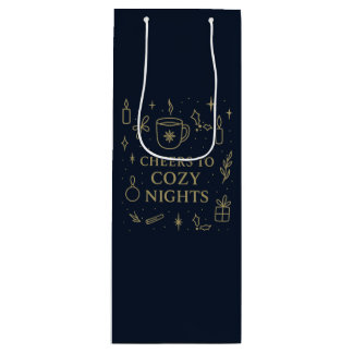 Sac Cadeau Pour Bouteille Cheers to Cozy Nights Gift Bag