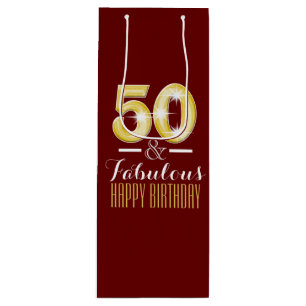 Sac Cadeau Pour Bouteille Cinquantième hommes d'anniversaire de Bourgogne d