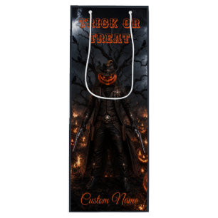 Sac Cadeau Pour Bouteille Citrouille de sheriff cowboy d'Halloween effrayant