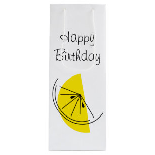 Sac Cadeau Pour Bouteille Citrus Lemon Joyeux cadeau d'anniversaire vin
