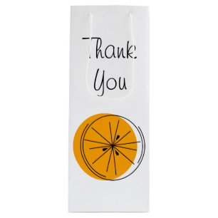 Sac Cadeau Pour Bouteille Citrus Orange Merci cadeau vin