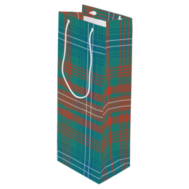 Sac Cadeau Pour Bouteille Clan Plaid moderne Wilson Parti Tartan (Devant Angle)