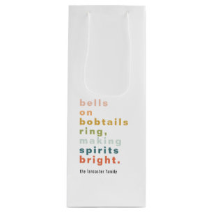 Sac Cadeau Pour Bouteille Cloches sur Bobtails