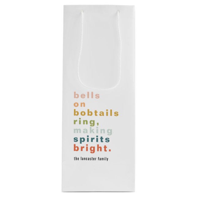 Sac Cadeau Pour Bouteille Cloches sur Bobtails (Devant)