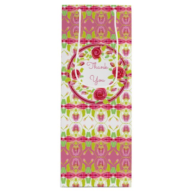 Sac Cadeau Pour Bouteille Couleur Chic Shabby (Devant)
