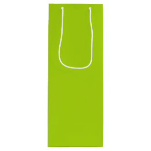 Sac Cadeau Pour Bouteille Couleur vert citron uni